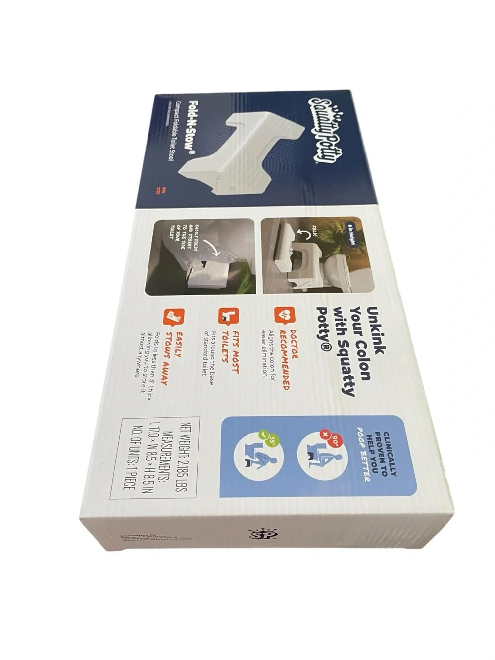 Squatty Potty Fold-N-Stow Compact Foldable Toilet Stool New in Sealed Box